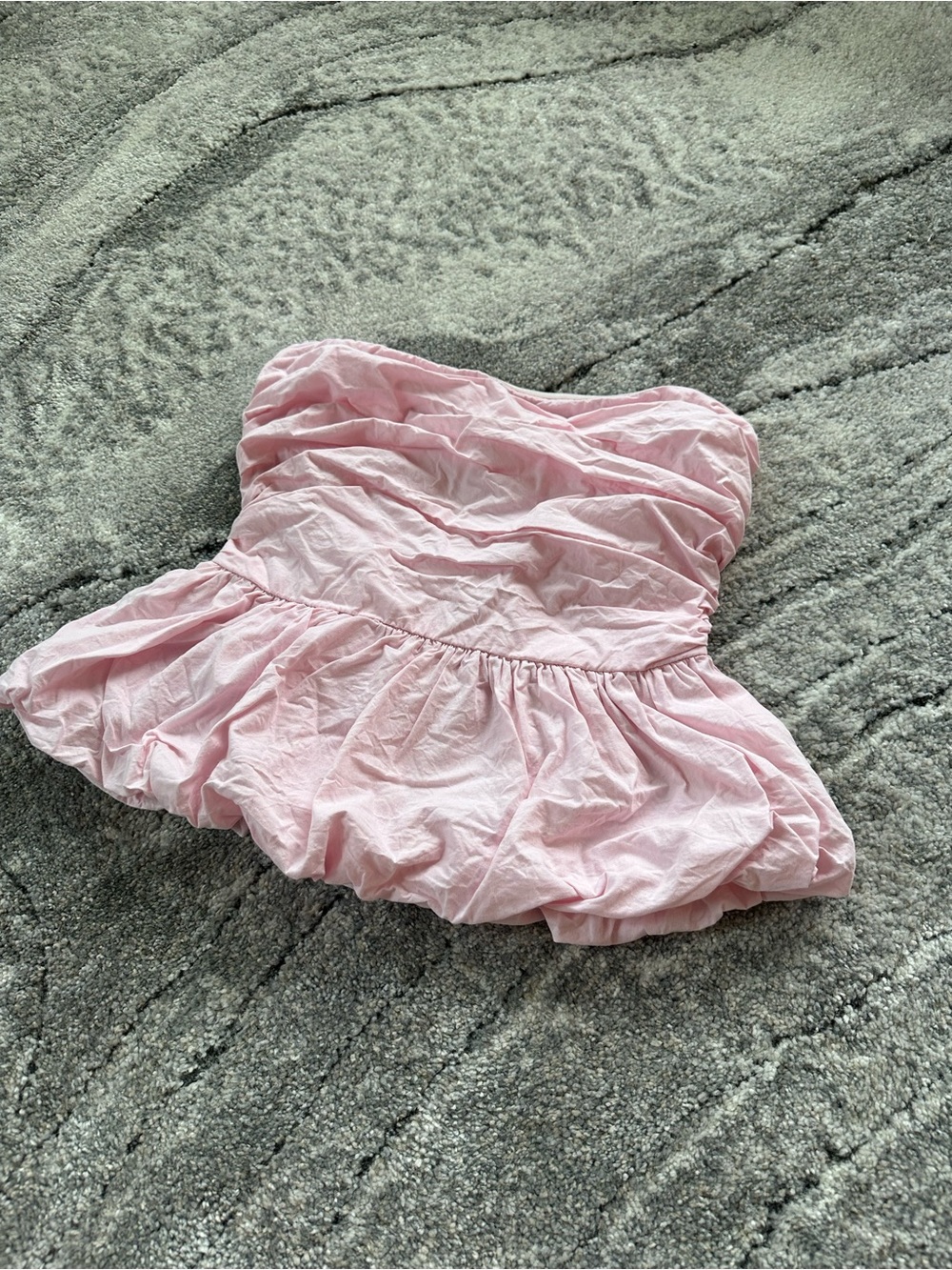 Women’s Pink Strapless Bubble Hem One-Piece
